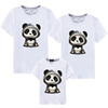 熊猫亲子装短袖t恤一家三口四口装母女母子装幼儿园班服潮