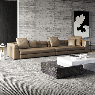 VATAR梵达布雷泽真皮沙发意式轻奢极简现代简约直排位客厅组合