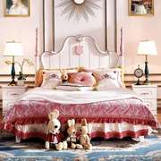 全实木欧式儿童床女孩，组合套房家具公主，床粉色单双人床1.5米1.8米