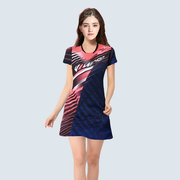 羽毛球套装女连衣裙网球乒乓运动速干时尚订制短袖韩国比赛球队服
