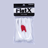 flatx三叶草贝壳头黑白金标升级版，防松脱8mm扁鞋带白色红头