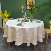 圆桌餐布北欧风格大圆桌布，布艺圆形加厚家用欧式高端奢华圆桌子布