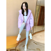 2021浅紫色面包服短款羽绒棉衣棉服，女韩版宽松冬季外套，小棉袄外套