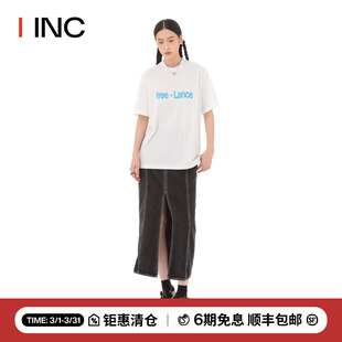 SUNNEI 设计师品牌IINC 23SS牛仔开衩修身短裙半身裙女