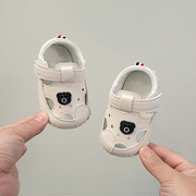 夏季0-1岁男宝宝凉鞋，学步鞋卡通软底6-12个月，婴幼儿不掉防踢鞋子