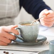 日式复古陶瓷咖啡杯套装餐厅，创意下午茶杯子手绘线条杯碟家用