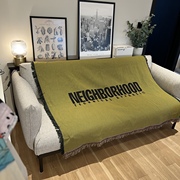橄榄绿色Neighborhood个性潮流玩家户外露营地毯休闲毯床头沙发毯