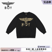 boylondon秋冬情侣款仿烫金，老鹰logo印花街头感套头卫衣n03011