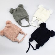 宝宝帽子冬季男童女童，秋冬护耳帽婴儿帽子，加厚毛线儿童针织帽