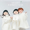 亲子装一家四口冬季白色纯色韩版圣诞休闲影楼全家福套装