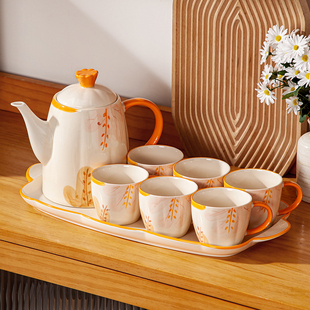 高颜值茶壶凉水壶茶具耐高温陶瓷大容量水具套装家用客厅2023
