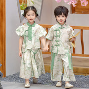 儿童汉服夏装儿童新中式裙装两件套新国风唐装男童国学演出服