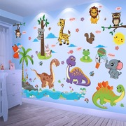 卡通墙贴幼儿园墙面装饰教室布置贴画动物小图案贴纸儿童房间墙纸