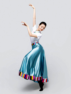 舞依恋2023藏族舞蹈服装女舞蹈表演练习裙子套装定制民族服装