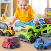 儿童玩具运输大卡车模型3音乐工程车收纳拖头货车6岁男孩礼物