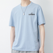 夏季短袖圆领t恤男士2024打底衫韩版宽松个性半截袖薄款潮牌