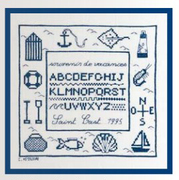 DMC绣线小小鱼十字绣 A1724海之字母精准印花简约单色套件