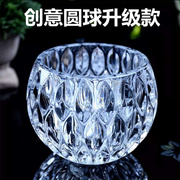 玻璃圆球花盆水培绿萝植物透明大号，玻璃花瓶桌面水养鱼缸器皿容器