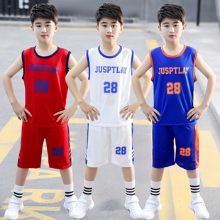夏季儿童篮球服背心套装男童篮球衣小男孩夏天运动速干透气训练服