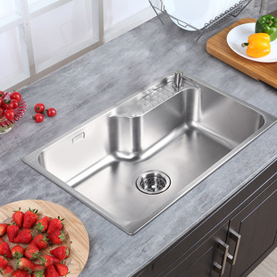 科勒水槽单槽台上台下304不锈钢加厚盆厨房洗碗池洗菜盆K-23684T