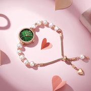 邢菲同款聚利时韩国时尚小巧精致珍珠手链表，ol防水石英女手表