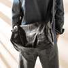 真皮潮牌斜挎男包，韩版头层牛皮短途旅行包，轻便运动包时尚背包