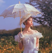 法式复古蕾丝伞，lolita洋伞汉服舞蹈走秀婚纱，摄影拍照道具花边伞女