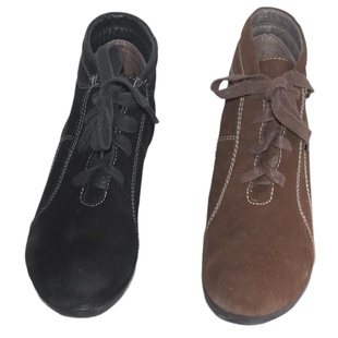 柜台样品撤柜处磨砂，牛皮女靴坡跟真皮，短靴系带皮靴1606905