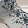 1米19厘米宽 亮线花朵蓝色网纱刺绣蕾丝花边辅料裙摆礼服内衣装饰