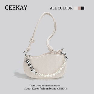 CEEKAY原创小众设计珍珠腋下包高级感包包女2023潮单肩斜挎包