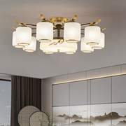 新中式吸顶吊灯客厅灯朝下全铜灯现代简约餐厅，灯大气家用卧室灯具