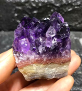 天然乌拉圭紫水晶簇洞片原石，原矿消磁紫晶块原矿把玩小摆件a15