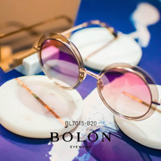 BOLON暴龙圆形金属板材框太阳镜女潮流墨镜个性复古眼镜BL7015