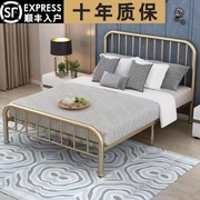 新疆床铁艺床双人床1.5米1.8米现代简约铁床出租屋公寓单人双