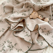 北欧瑞典Garbo Friends四层纯棉碎花纱布毯儿童空调房薄毯子盖毯