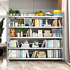 。不锈钢书架置物架落地可移动家用简易架子客厅靠墙学生书本收纳
