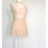 芭蕾舞纱裙女一片式纯色橘粉色，练功短裙成人，体操服系带半身舞蹈裙