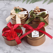 森系喜糖盒子欧式金色铁盒，结婚成品婚礼，糖果包装空盒创意伴手礼