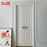 卧室门对开烤漆房间门双开隔音套装门，室内免漆木门，白色法式复古门