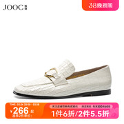 JOOC玖诗夏方头平底鞋女羊皮低跟单鞋舒适百搭驾车鞋偏小5990