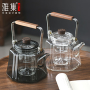 雅集茶具映景提梁壶玻璃茶壶大容量煮茶蒸茶器耐高温烧水可电陶炉