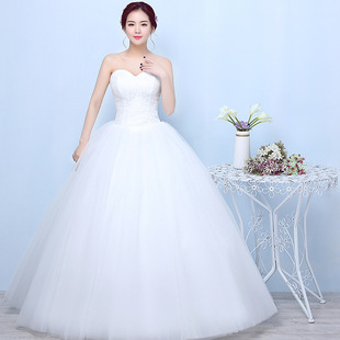 婚纱礼服2023新娘抹胸齐地韩式简约影楼，修身大码显瘦春季女