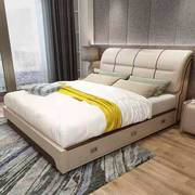 现代简约皮床软体榻榻米主卧1.8米1.5米软床，储物床皮艺床