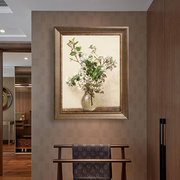 玄关装饰画入户走廊单幅挂画客厅餐厅壁画竖版墙画欧式名画梨花
