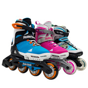 rollerblade可调儿童初学轮滑鞋，进口闪光溜冰旱冰直排轮3-6岁套装