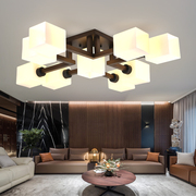实木客厅灯具现代新中式，吸顶灯卧室家用简约大气，中国风餐厅书房灯
