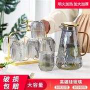 家用耐高温凉水杯耐热防爆高颜值喝水杯子玻璃水具套装