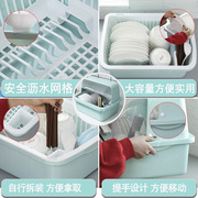 厨房大号塑料碗柜带盖p放碗箱沥水碗架碗筷收纳盒碗碟餐具笼整理