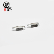 戴家匠定制指纹戒指纯银s999足银，刻字指环开口情侣，对戒订制情人节