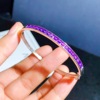 天然巴西紫水晶手镯，女s925纯银主石3*3mm时尚甜美天然支持检测